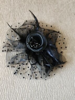 Black Feather and Veil Hair Fascinator - Elegant Women’s Accessory